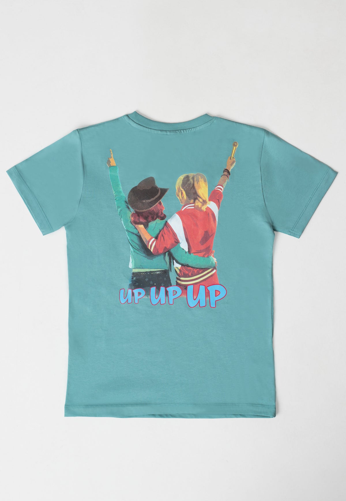 Bibi & Tina Up Up Up Logo 2022 Teal Monstera T-Shirt