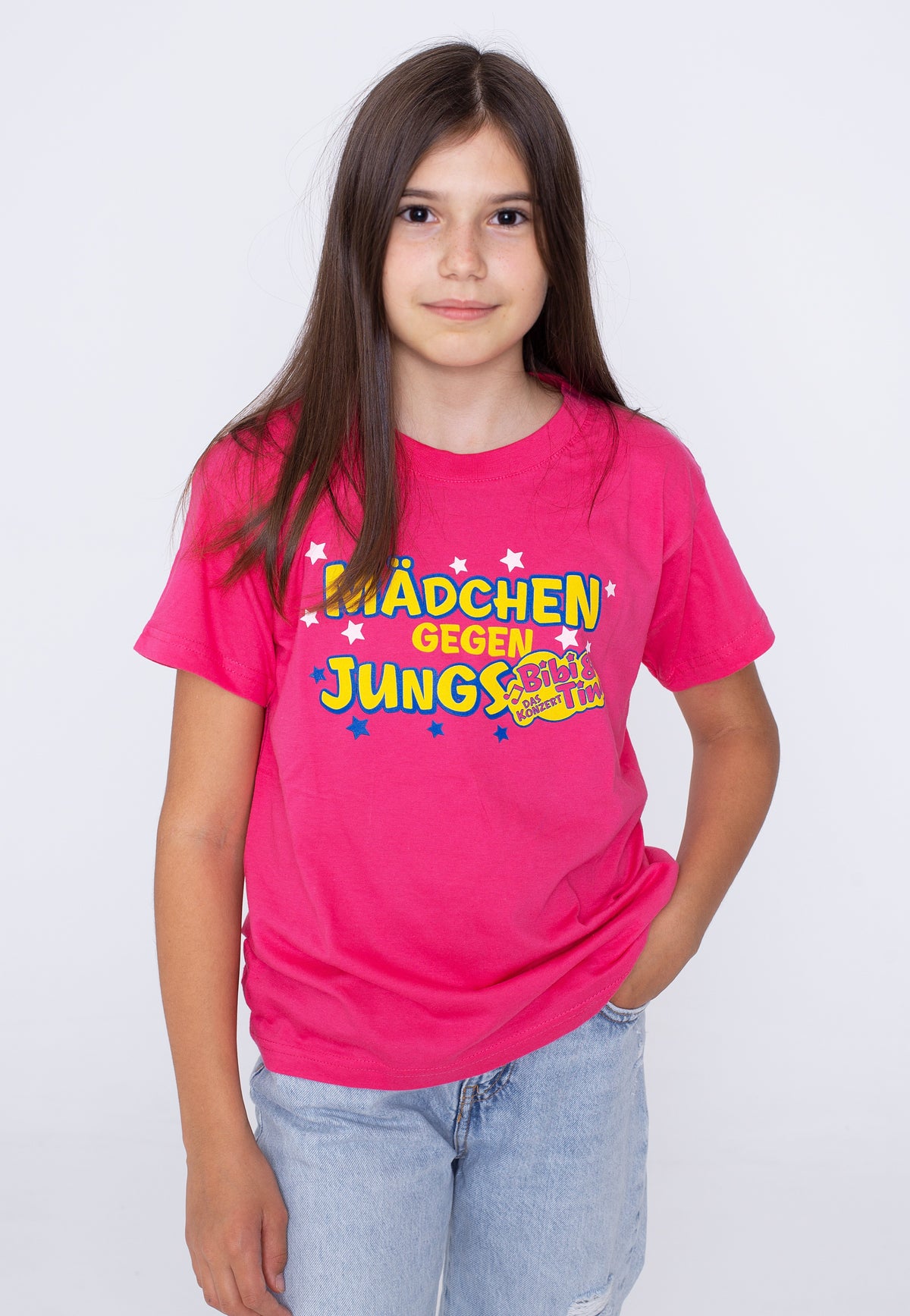 Bibi & Tina Mädchen Gegen Jungs Pink Kids T-Shirt