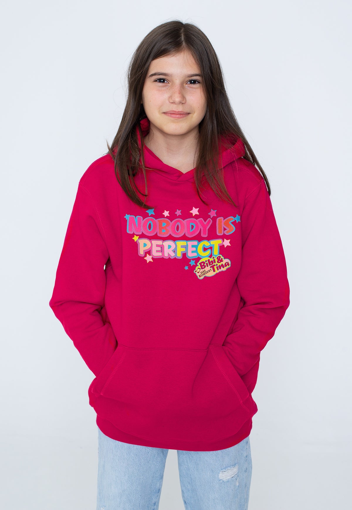 Bibi & Tina Nobody's Perfect Pink Kids Hoodie